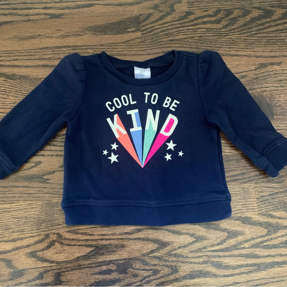 Baby Gap Navy Cool to be Kind Graphic Sweatshirt | 18-24 Months